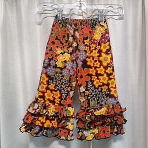 Persnickety Girls Size 18M 70's Style Floral Flare‎ Ruffle Cuff Pants